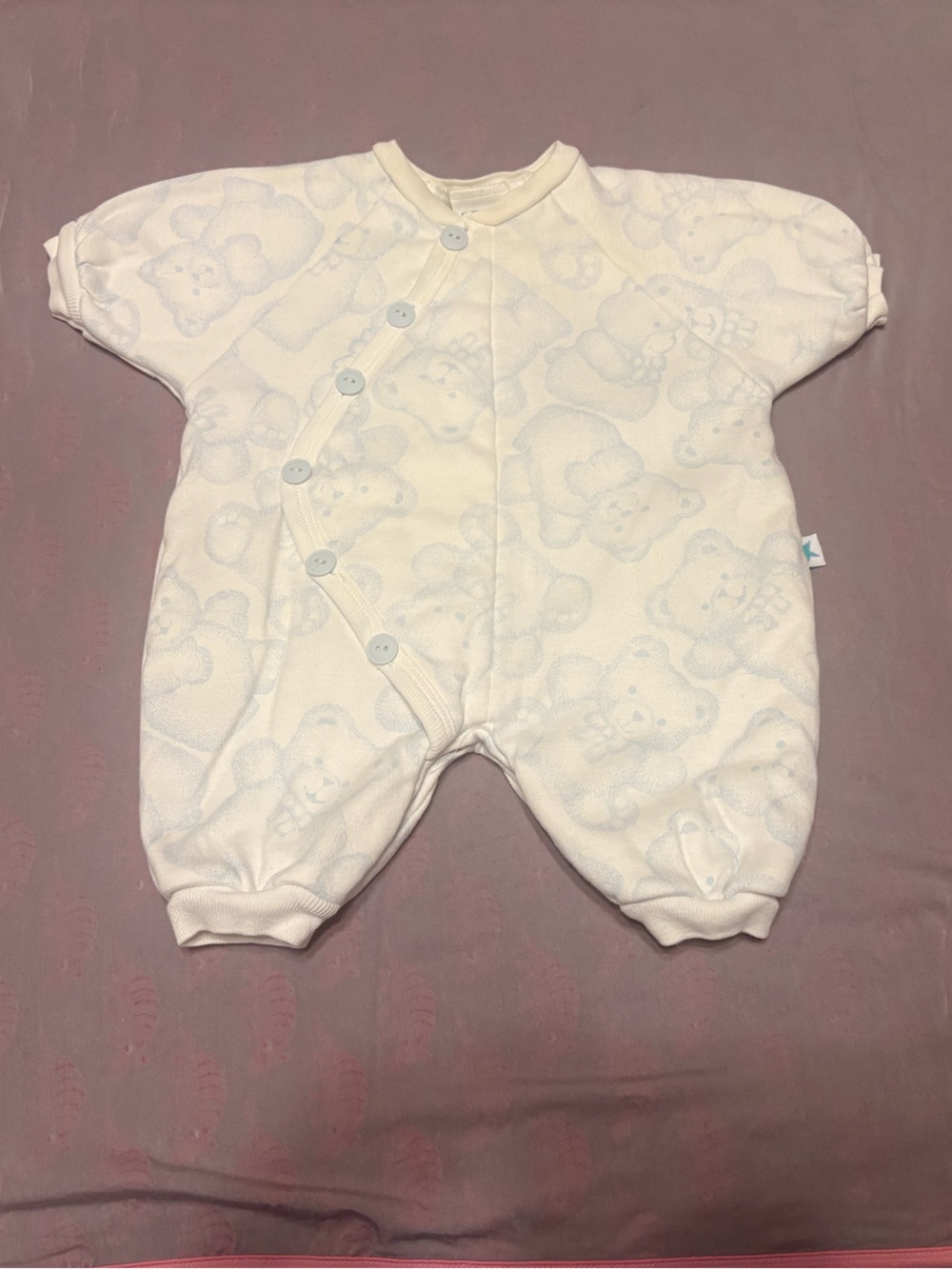 Vintage 90’s Little Me Quilted Teddy Bear Side Snap Romper
